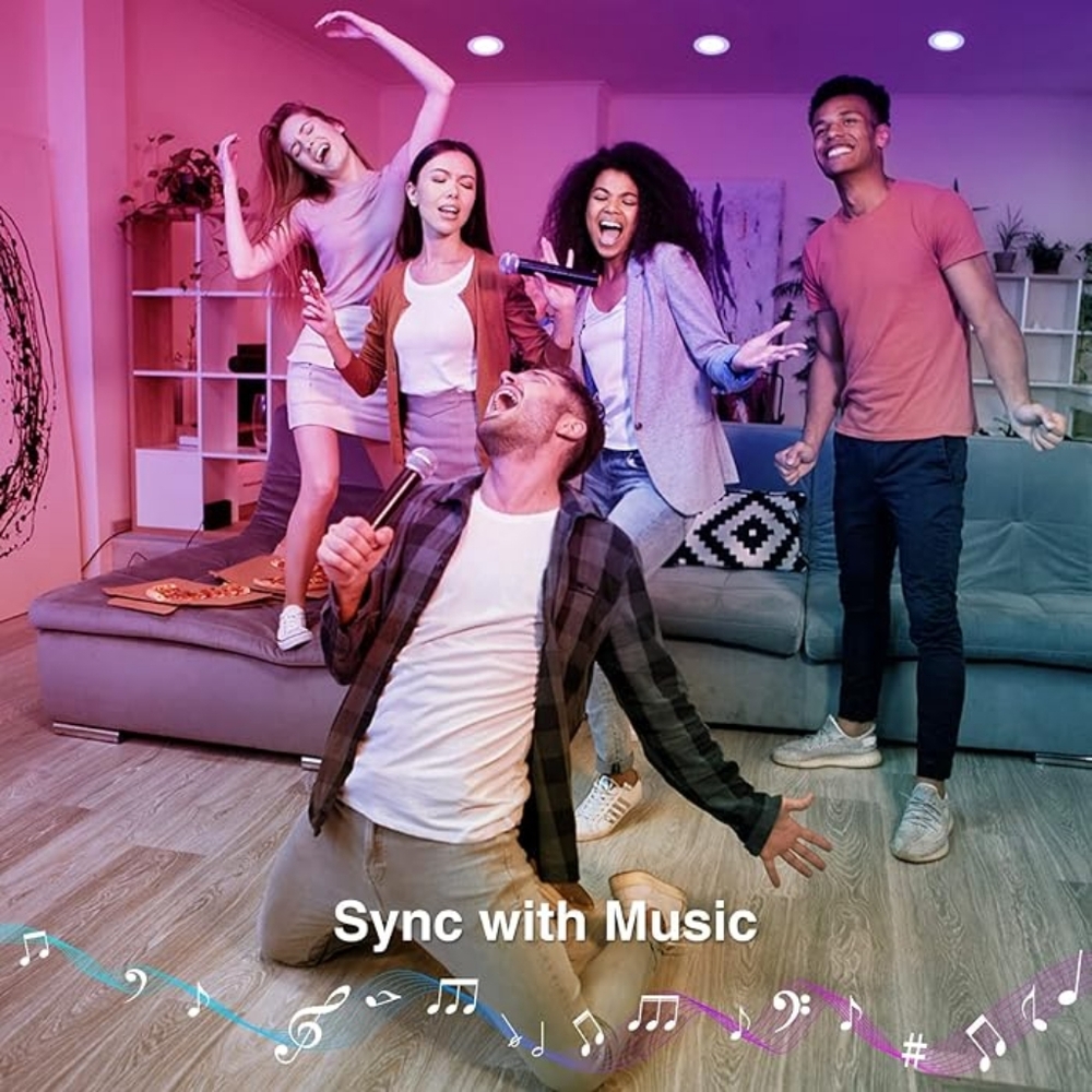 📣 Colorful Smart Recessed Lighting 💡 Sync Music 🎶  2 /6" LED Recessed 🆕 2 Pk - Picture 7 of 12